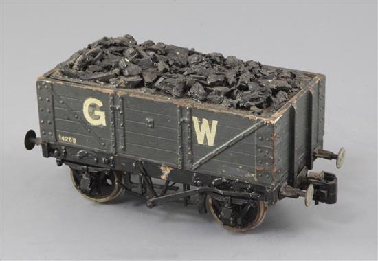 A Gauge 1 GWR open wagon, grey with auto coupling, No 14260